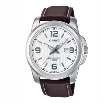 Casio General MTP-1314L-7A Quartz Stainless Steel Case & Leather Strap Men's Watch 